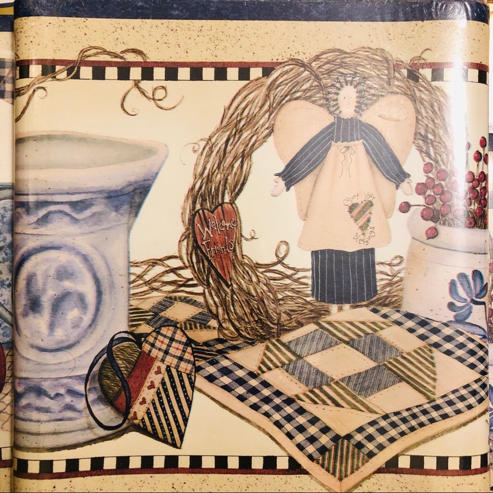 X5 Farm house wallpaper border print EXPRESSIONS